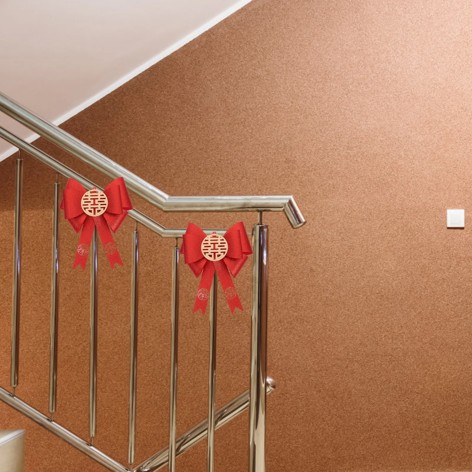 

1Pair Red Twist Tie Bows Large Ribbon Bows for Wedding Car Wedding Room Gift Wrap Decorations Party Bow Ornament