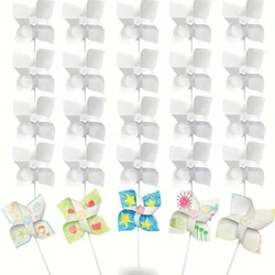 24pcs Pinwheels Paper Diy Kids Pinwheel Windmill Craft Toys Kindergarten Blank Painting Graffiti Toy Bulk Garden Wind Windmills