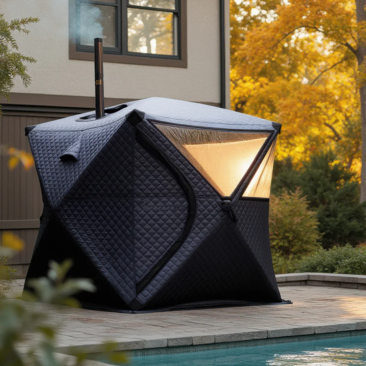 Portable Outdoor 210D Oxford Material Sauna Tent Durable and Weather Resistant for Beach Use