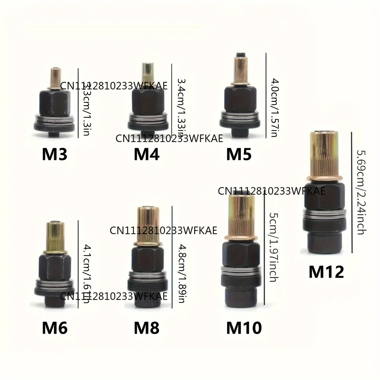 77pcs Manual Riveting Tool Set, 7 Sizes M3-M12 with 70 Rivet Nuts, Heavy-Duty Metal Gun for Automotive, Industrial & Welding