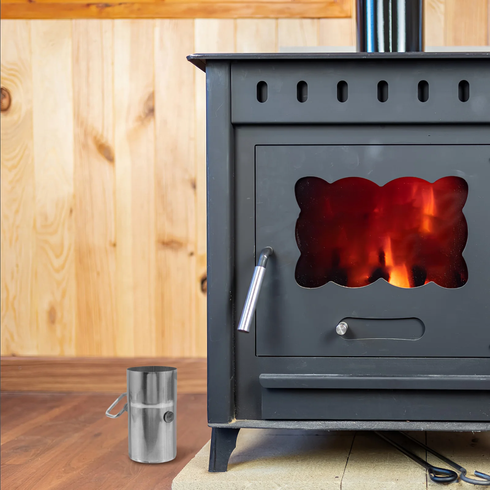 المداخن مدخنة الأنابيب 11 سنتيمتر/4.32In الفولاذ المقاوم للصدأ صمام الهواء للتخييم خيمة موقد الموقد في الهواء الطلق مع التحكم المثبط قابل للتعديل