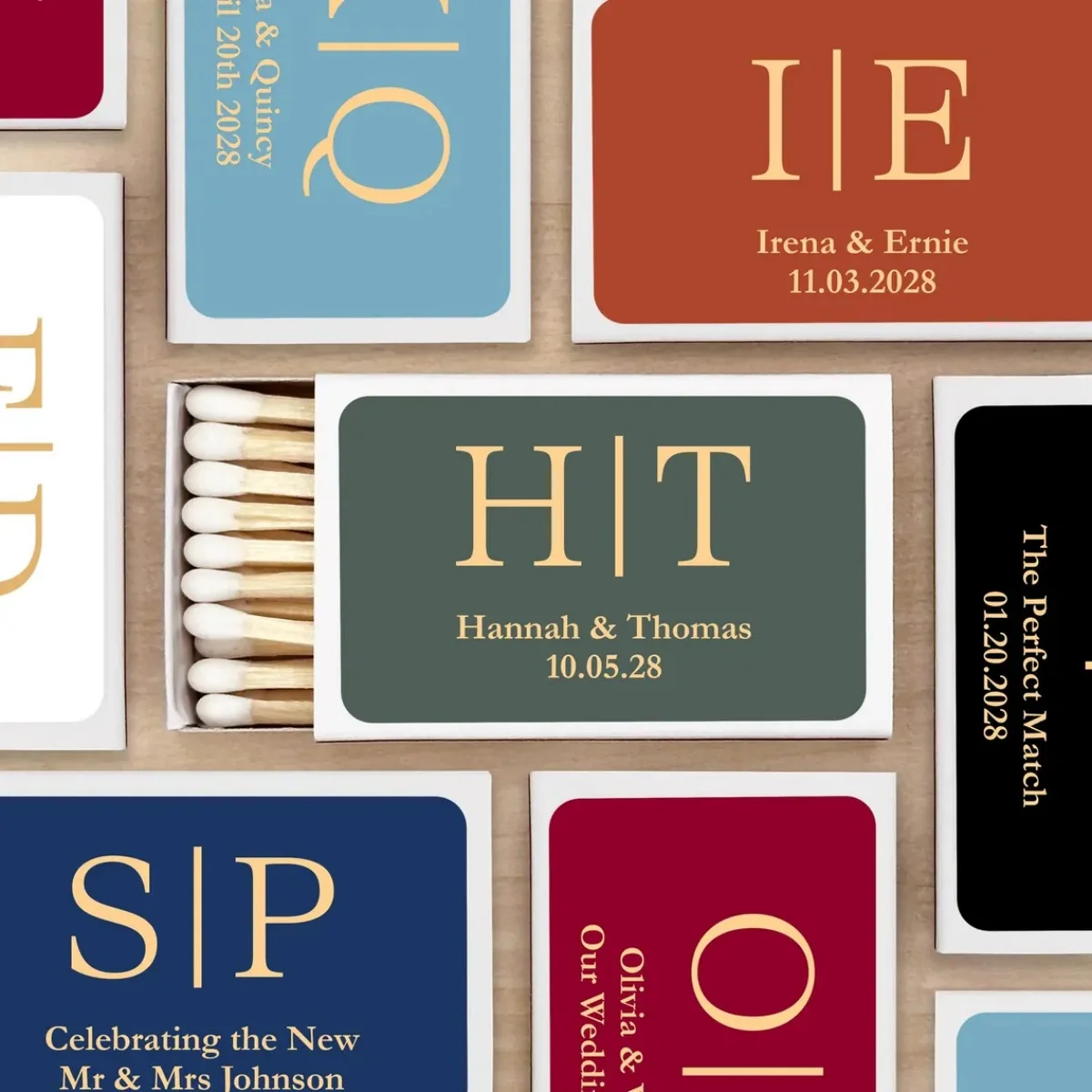 

Wedding Favor Matches, Personalized Matches, Custom Matchboxes, Monogram Wedding Favors, Wedding Initials - Set of 50
