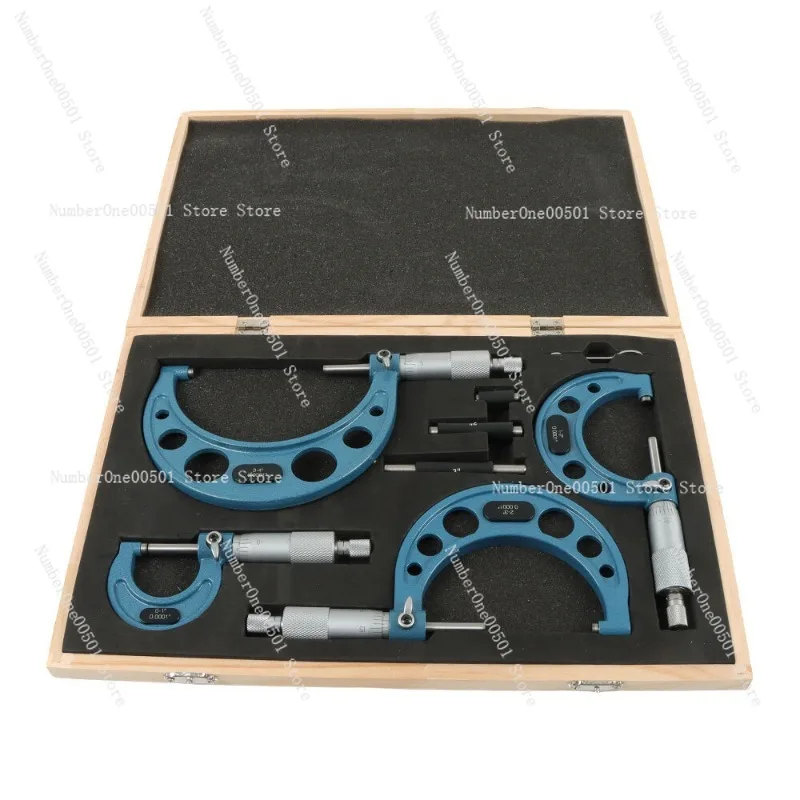 

Outside Micrometer Set Screw Micrometer 4 Pieces Mechanical Micrometer Outer Diameter Measuring Tool 0-100mm