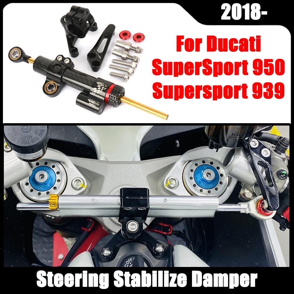 

Motorcycle Accessories For Ducati SuperSport 950 Supersport 939 2018- Red and Black Steering Stabilize Damper Bracket Mount