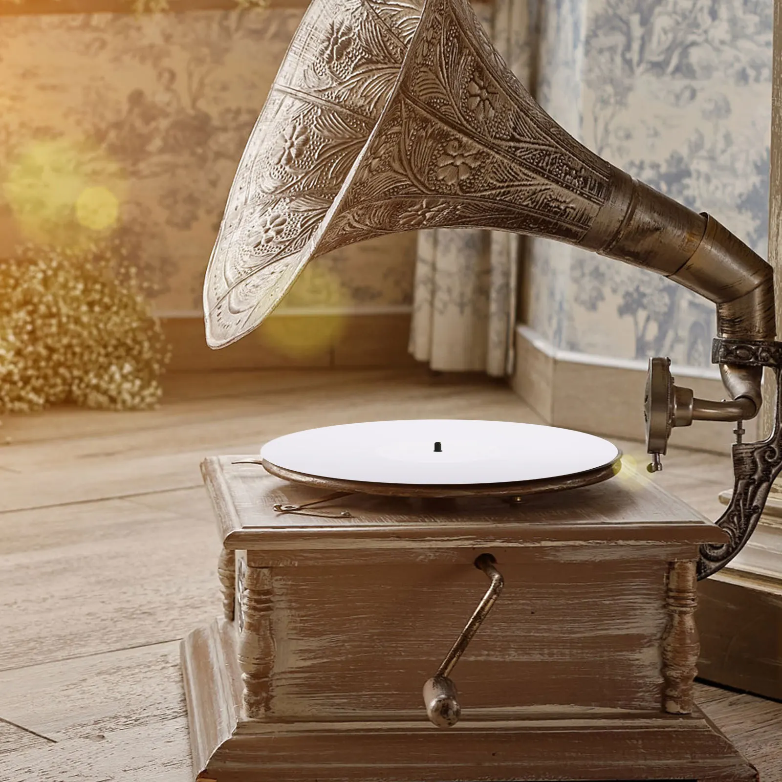 طبق أكريليك وسادة سجل حصيرة تخفيض الاهتزاز المنزل القرص حصيرة لسجل الأبيض وسادة واقية ملحق القرص الدوار #4