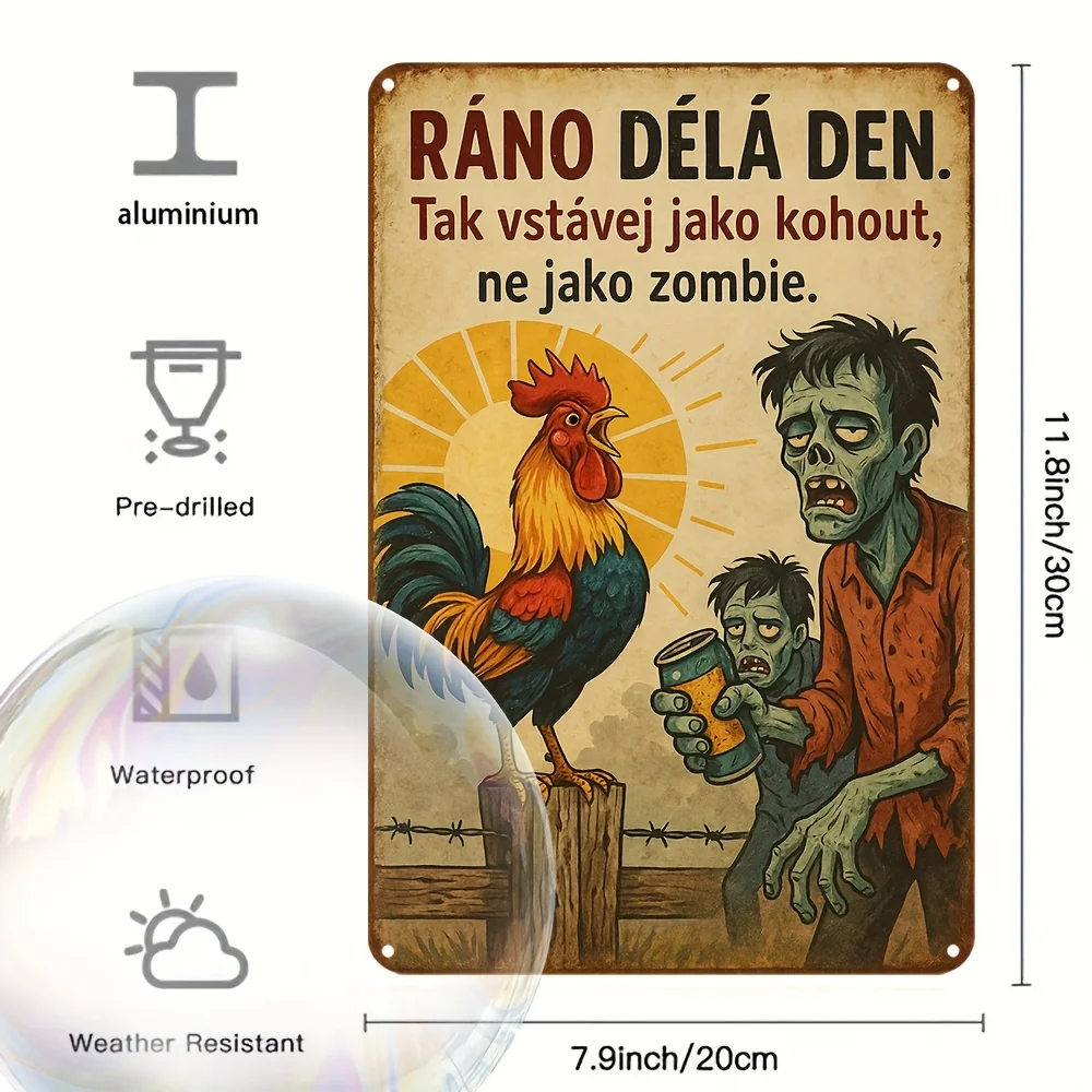 2D Flat Aluminum Tin Sign 20×30cm, Nostalgic Funny Sayings Wall Art Plaque, Ideal Decor for Room, Restaurant & Bar