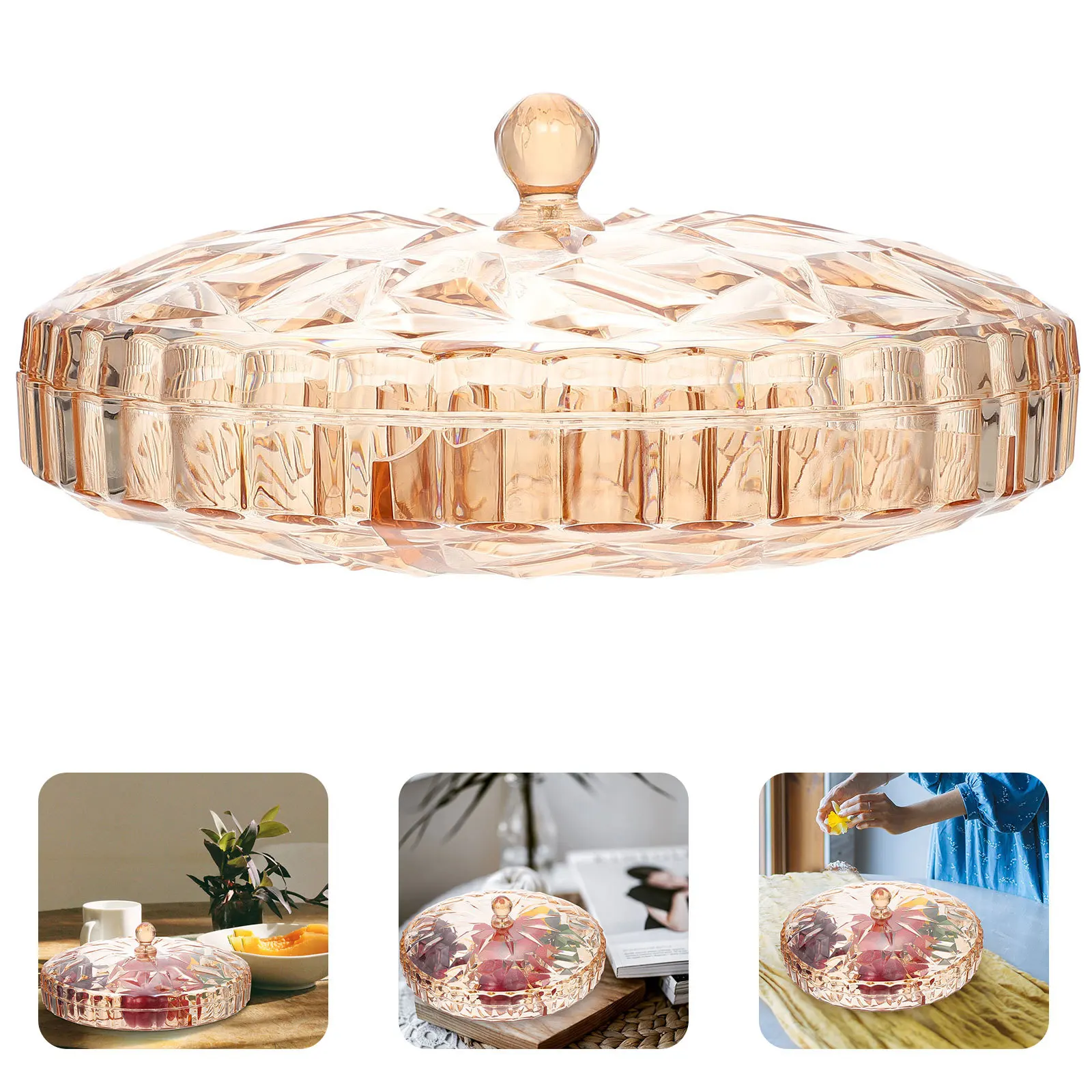 

Premium Plastic Compartment Snack Container with Cover Heavy Duty Lightweight Design for Dried Fruit Candy Storage Party Serving