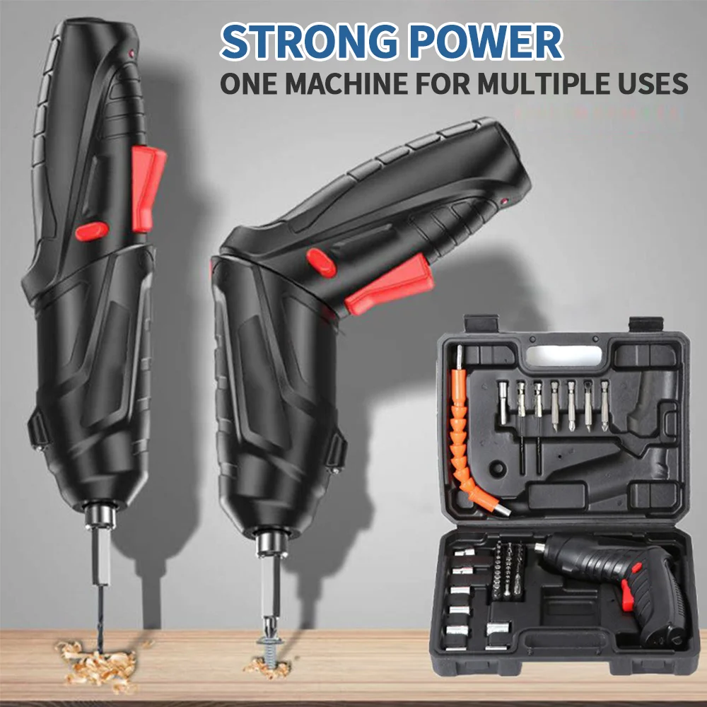 AcePower Cordless Electric Screwdriver Rechargeable Lithium Battery Mini Drill 3.6V Power Tools Set Household Maintenance Repair