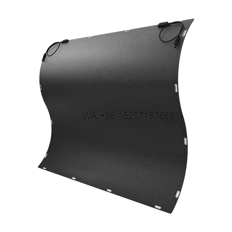 Wmwmnu Custom Flexible Solar Panel 200W 230W Lightweight Full Black HPBC Cell 12V 24V for Balcony RV Marine Roof
