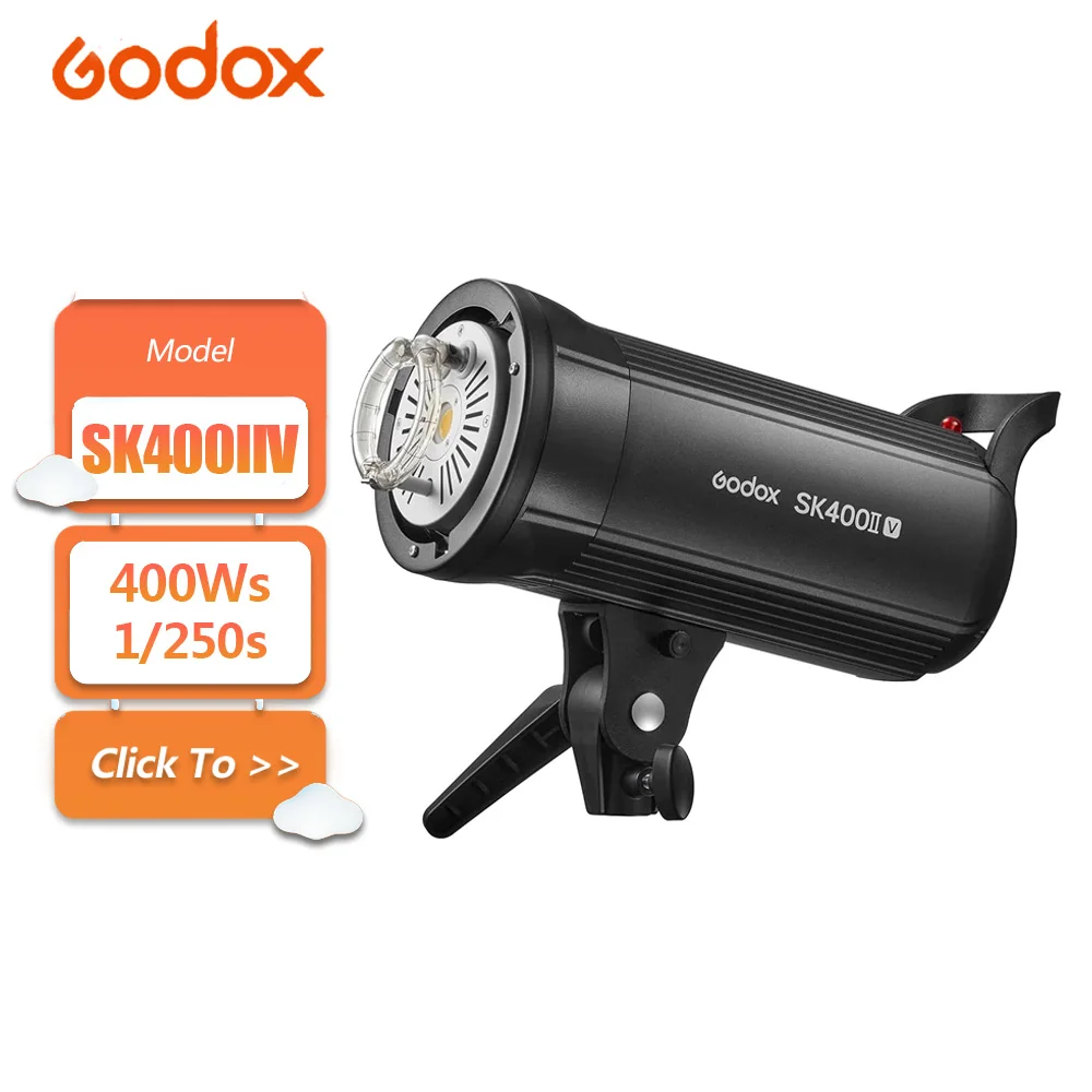

Godox SK400IIV 400Ws Strobe Studio Flash with GN65 5700K Daylight 2.4GHz Wireless X System for Portrait Photography Flash