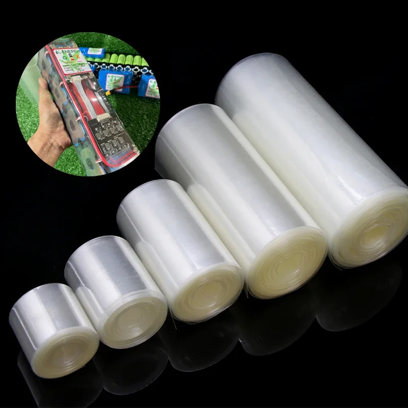 

18650 PVC Heat Shrink Tube Battery Pack Clear Width 200mm~500mm Insulated Protection Film Wrap lithium Case Cable Sleeve