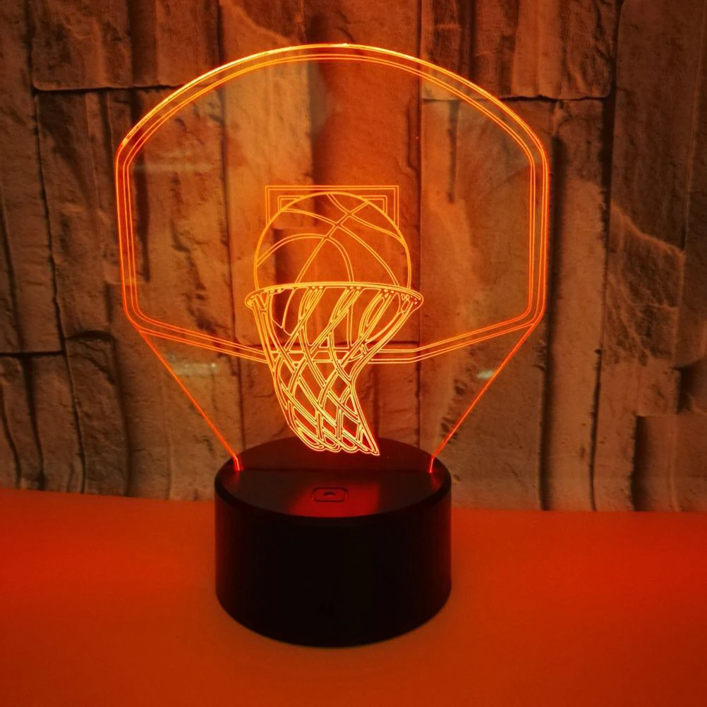 

3D Basketball Night Lamp LED Illusion Optical Small Table Light 7 Colors Touch Control Bedroom Lounge Bar Cafe Decorative