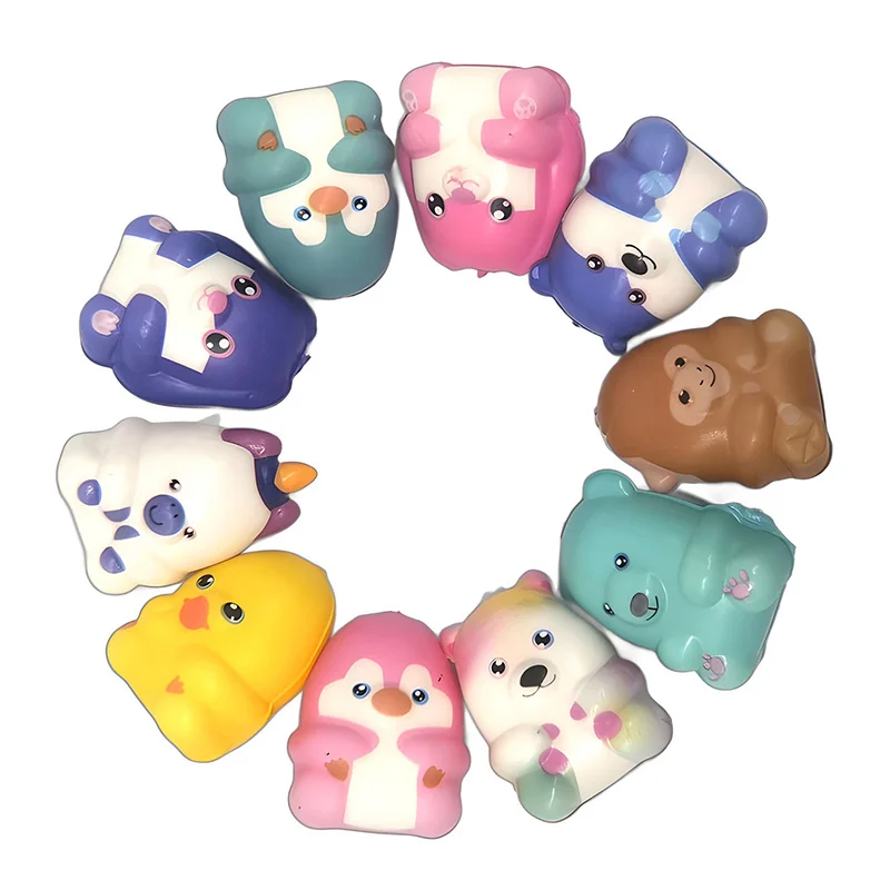 6/12/24/48 Stück Squishy Tier-Quetschfiguren aus PU mit langsamem Rückprall, Cartoon-Überraschungsei-Puppen, lustiges Stressabbau-Spielzeug, Partygeschenke – Detail 3