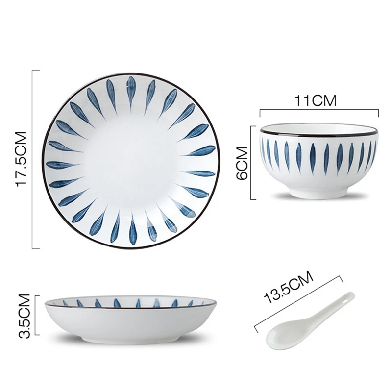 طقم أدوات مائدة سيراميك مستدير ياباني ، طبق عشاء بورسلين ، أواني حلوى ، نمط إبداعي ، 9 صحن عشاء