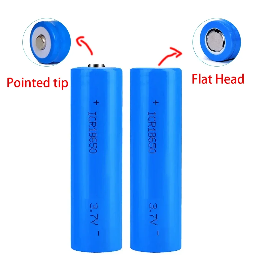 2PCS 18650 Battery True Capacity 100% New Original 3.7v 2200mah 18650 Rechargeable Lithium Battery for Flashlight Batteries