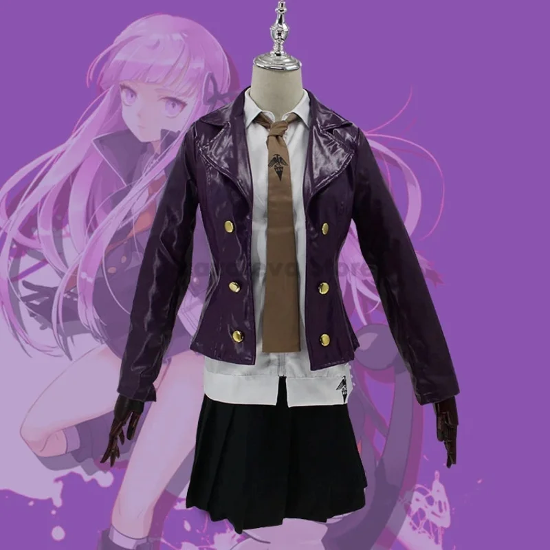 

ss23Новый аниме Danganronpa Kirigiri Kyouko, карнавальный костюм, фиолетовый костюм, парик для взрослых, женщин и девочек, карнавальная одежда на Хэллоуин