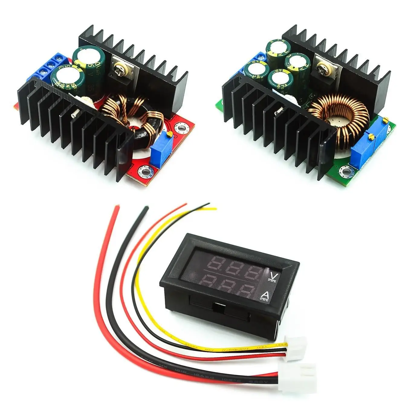 DC 9A 300W 150W Boost Converter Step Down Buck Converter Moduł zasilania DC 0-100V 10A Cyfrowy woltomierz Amperomierz Podwójny wyświetlacz