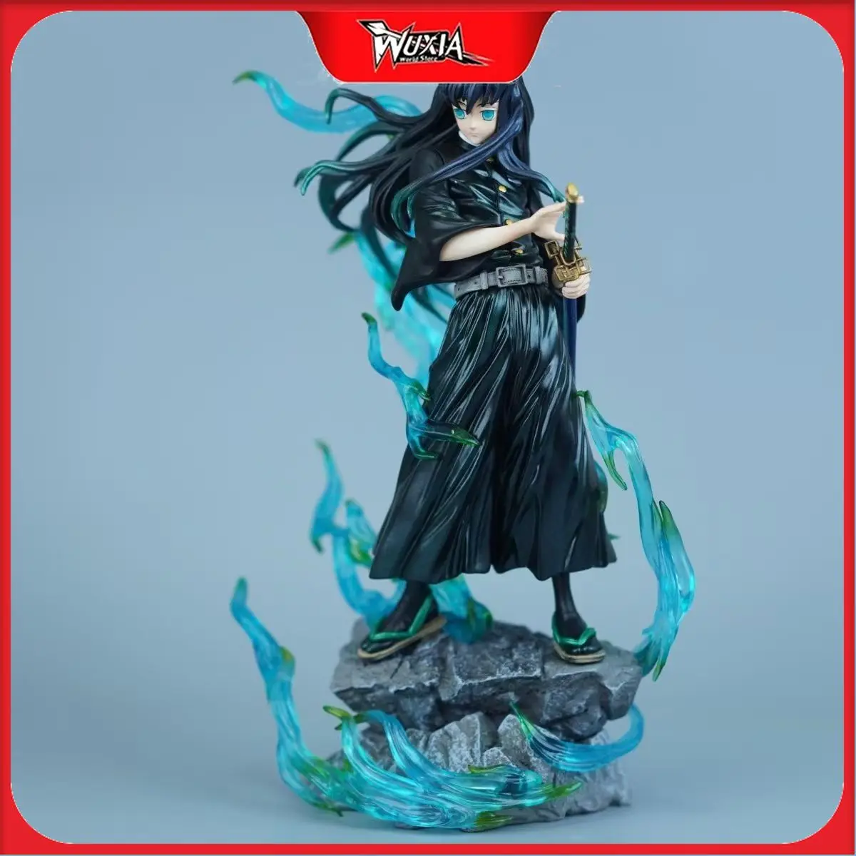 In Stock New 25cm PVC Ghost Slayer Blade Xia Pillar Time Transparent No Ichiro Handmade Anime Peripheral Car Desktop Ornament