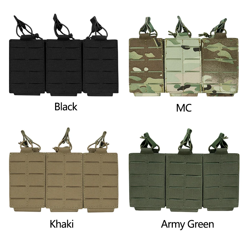 

AG 3 MOLLE 5,56 M4 Тройной подсумок для журналов Тактический жилет с креплением банджи K19 Пластинчатый держатель Передняя сумка для пластин MAG Сумка для страйкбола