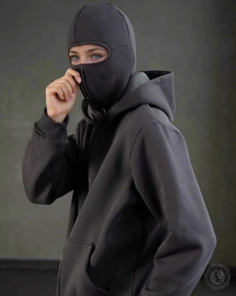 مقنعين قناع الوجه سستة تصميم سترة رياضية هود المرأة سستة مقنعين البلوز الدافئة عارضة سترة قميص رياضي معطف في الهواء الطلق