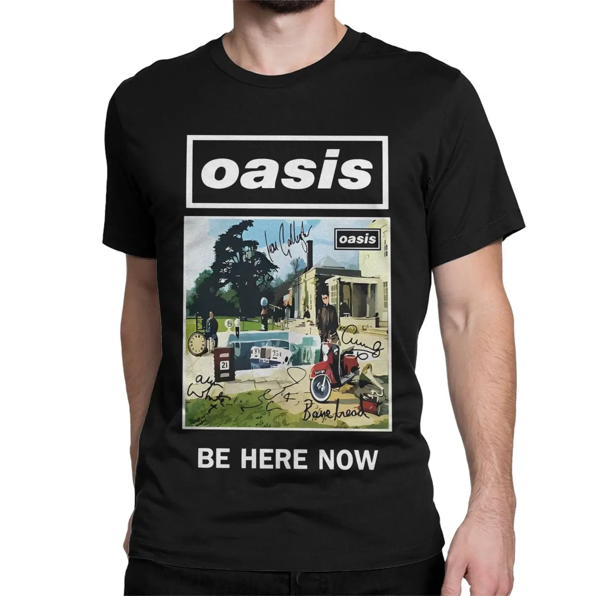 Men Women Sign Rock Band British Albums T Shirt O-Oasis 100% Cotton Clothing Hipster Short Sleeve O Neck Tees Gift Idea T-Shirts