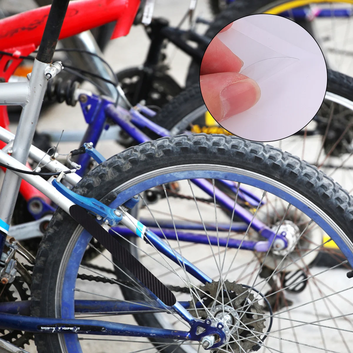 

3Pcs Bike Chain Stay Cover Matte Black Carbon Fiber Grain Transparent Anti-Rub Durable Decoration Cycling Sticker Bike Chain