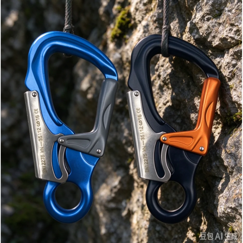 Aviation Aluminium Material 35KN Heavy Duty Tension Auto Safety Lock Outdoor Professional Climbing Carabiner
