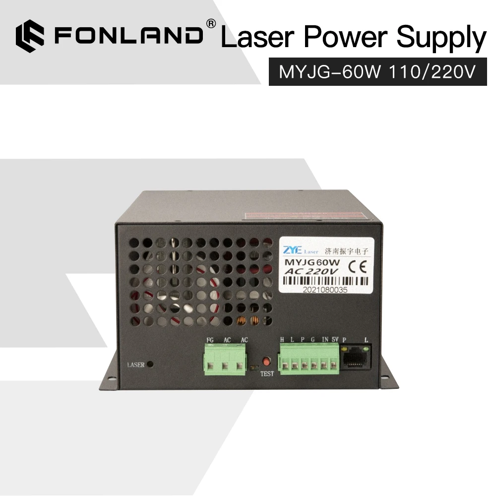 Imagem -04 - Fonte de Alimentação a Laser para Gravação e Máquina de Corte Tubo Laser Co2 Myjg60w 110v 220v Reci Yongli Transporte Rápido 60w