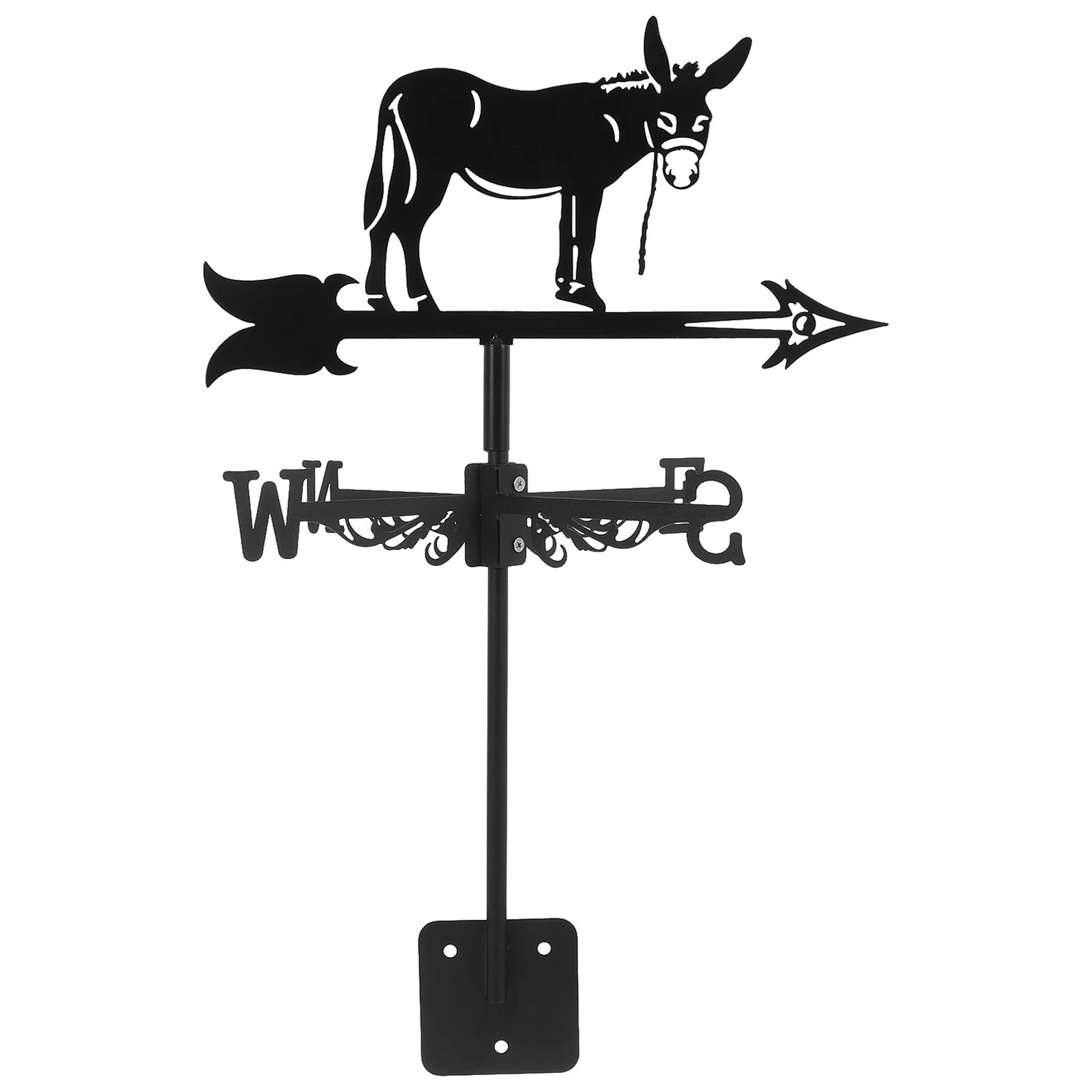 

1pc Wind Vane Decoration Garden Stakes Metal Roof Weathervane Iron Animal Donkey Direction Sign Lawn Ornament Yard