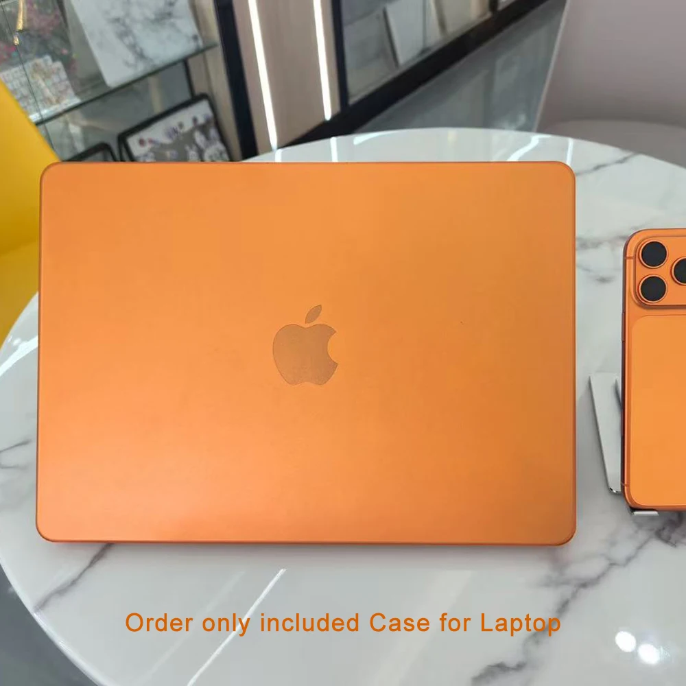 New Orange Color Laptop Case for Macbook Air 13 Case M4 M3 M2 13.6 Inch 2025 Protective Shell Hand Cover