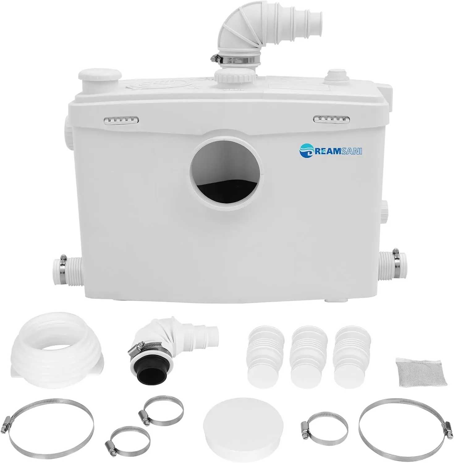 مضخة Macerator بقدرة 800 وات، مضخة تواليت Macecrating للطابق السفلي مع 4 وصلات مائية لمرحاض Macerating والغسيل