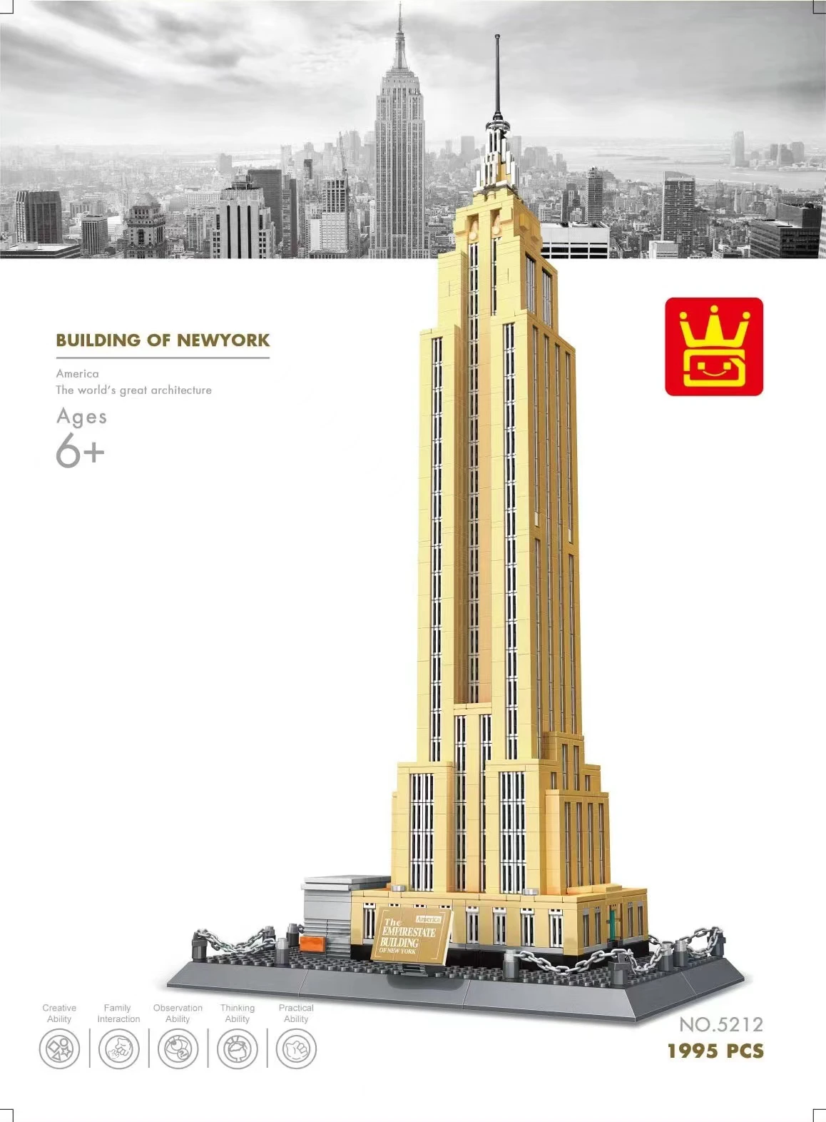 WANGE 5212 Building Blocks World Famous Architecture Series Of New York Funny Kits Toys For Children Gifts