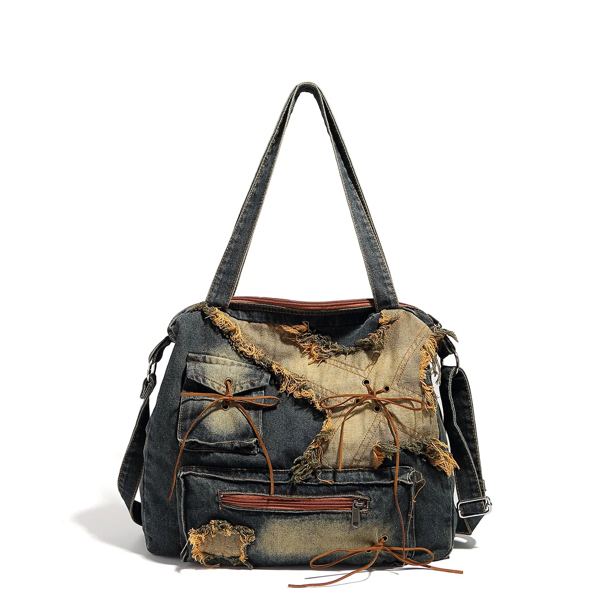 New Fashion Good Denim Tote Commuter Large Capacity Shoulder Underarm Lazy Woven Bag