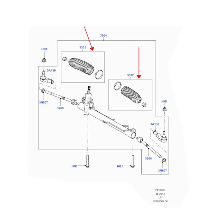 NBJKATO Brand New Genuine Steering Boot Kit LR026273 For Land Rover Range Evoque Discovery Sport