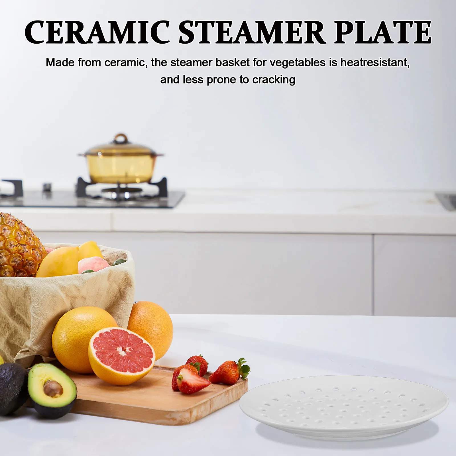 

Premium Ceramic Steaming Plate Compatible with Instant Pot Foodi Microwave Oven Bpa Free Odorless Steam Rack