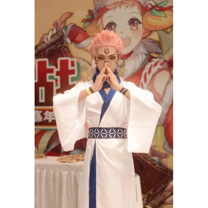 أزياء أنيمي jujutsu Kaisen التأثيرية Iori utaime ryomen Sukuna شعر مستعار كيمونو ياباني hanfu طقم فستان أزياء حفلات الهالوين