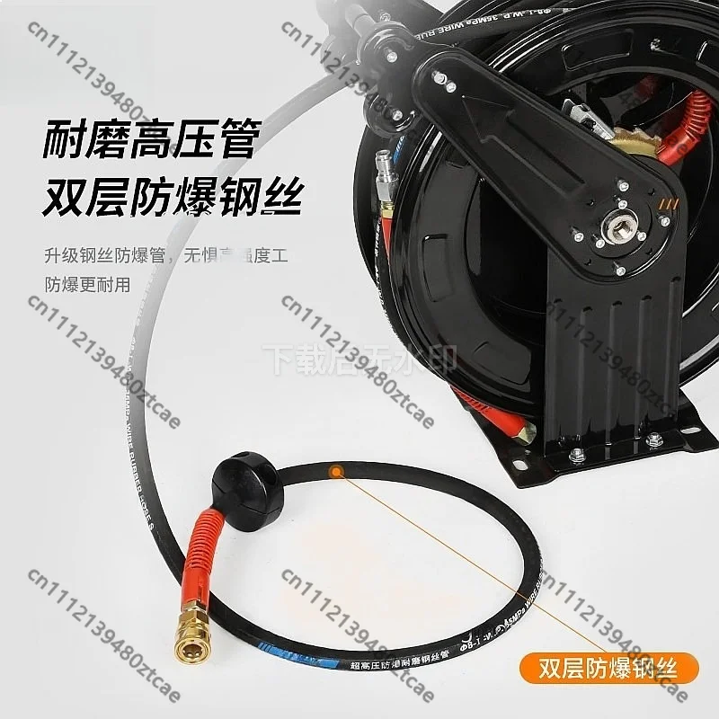 Heavy Duty Auto Rewind Retractable Air Hose Reel Wall Mount for Garage Workshop