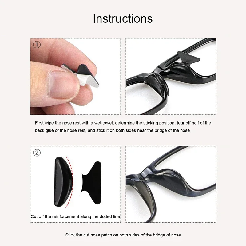 滑り止めシリコンスクラブパッド,5ペア/10個,眼鏡パッド,柔らかい滑り止めステッカー