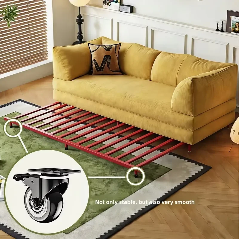 &Pull Out Sofa Bed Folding Deckchair Convertible Sleeper Couch for Living Room Small Apartment Home Office Guest Room Salon