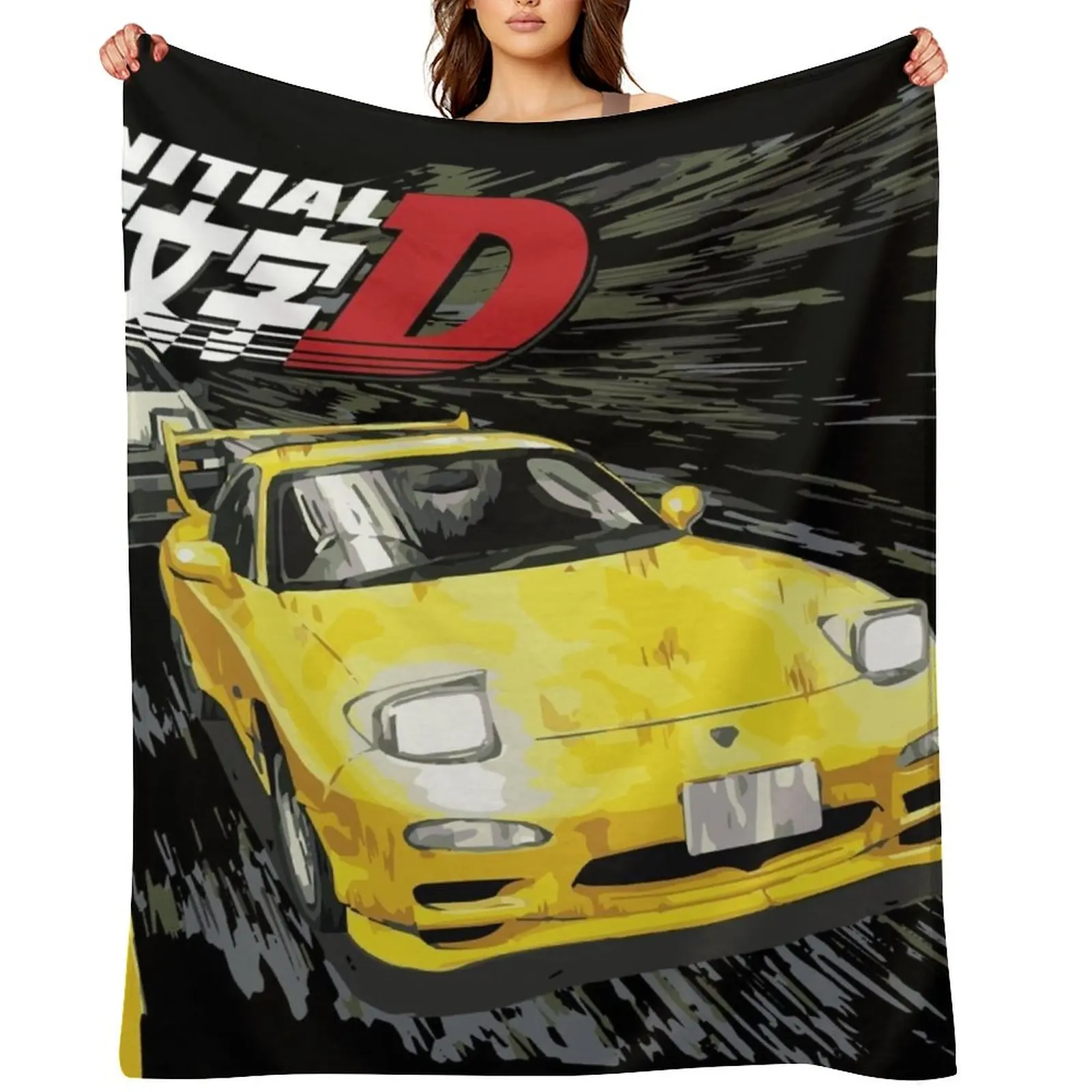 

Initial D - Mountain Drift Racing Tandem fd3s vs AE86 Throw Blanket Decorative Sofa Moving Luxury Brand cosplay anime Blankets