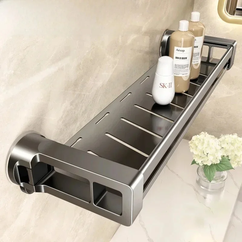 Household Suction Cup Buckle Bathroom Shower Gel Storage Basket Toilet Without Punching Washroom Wall-mounted Storage Rack