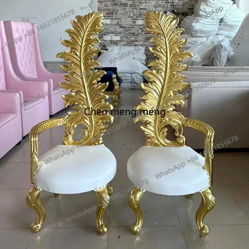 F150 Wholesale Wedding Event Throne Royal Chairs High Quality Wedding High Back king Wedding Chair Bride and Groom Fancy Chairs