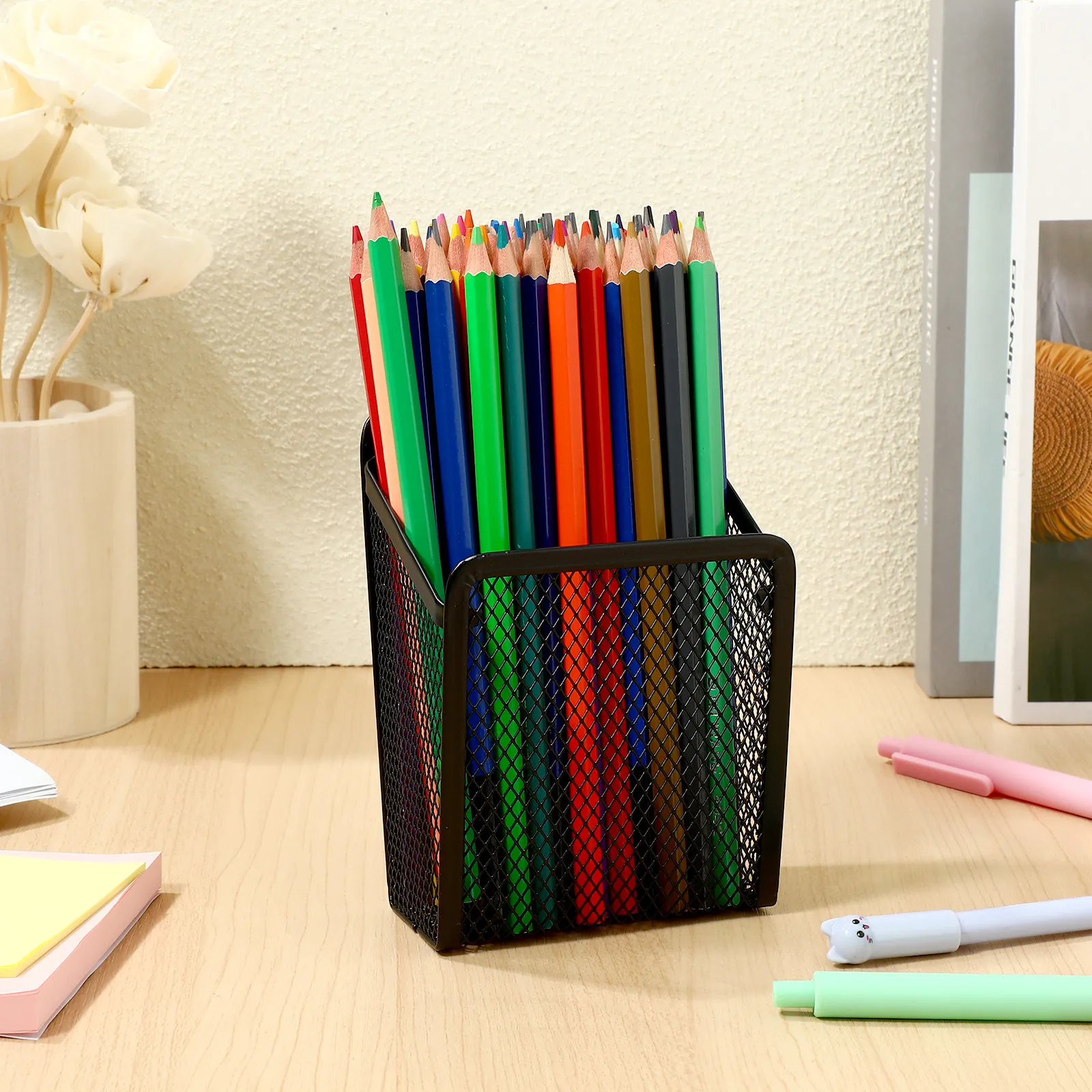 

Набор из 2 магнитных металлических держателей для ручек и карандашей, органайзер для стола и маркеров, подставка для ручек