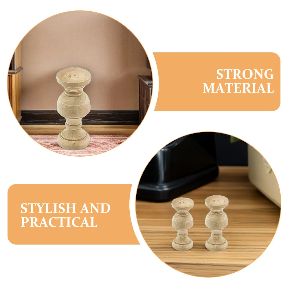 10Pcs Unfinished Wood Decorative Spindles Dining Cabinet Baluster DIY Furniture Craft Wine Rack Bed Frame Accessories