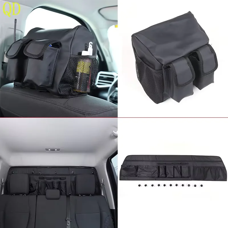 For Toyota Tundra 2022-2024 Black Car Seat Headrest Storage Bag Trunk Window Hanging Bag Organizer Car Modification Accessories