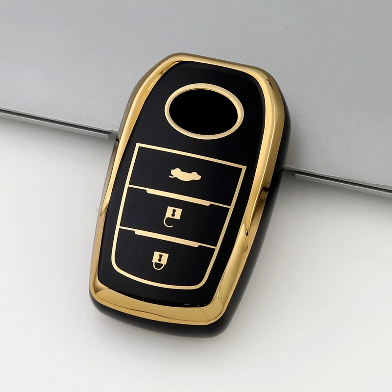 TPU złota osłona etui na klucze dla Toyota Chr Rav4 Auris Avensis Prius Aygo Camry Corolla Land Cruiser 200 Prado Crown Fob — zdjęcie 6