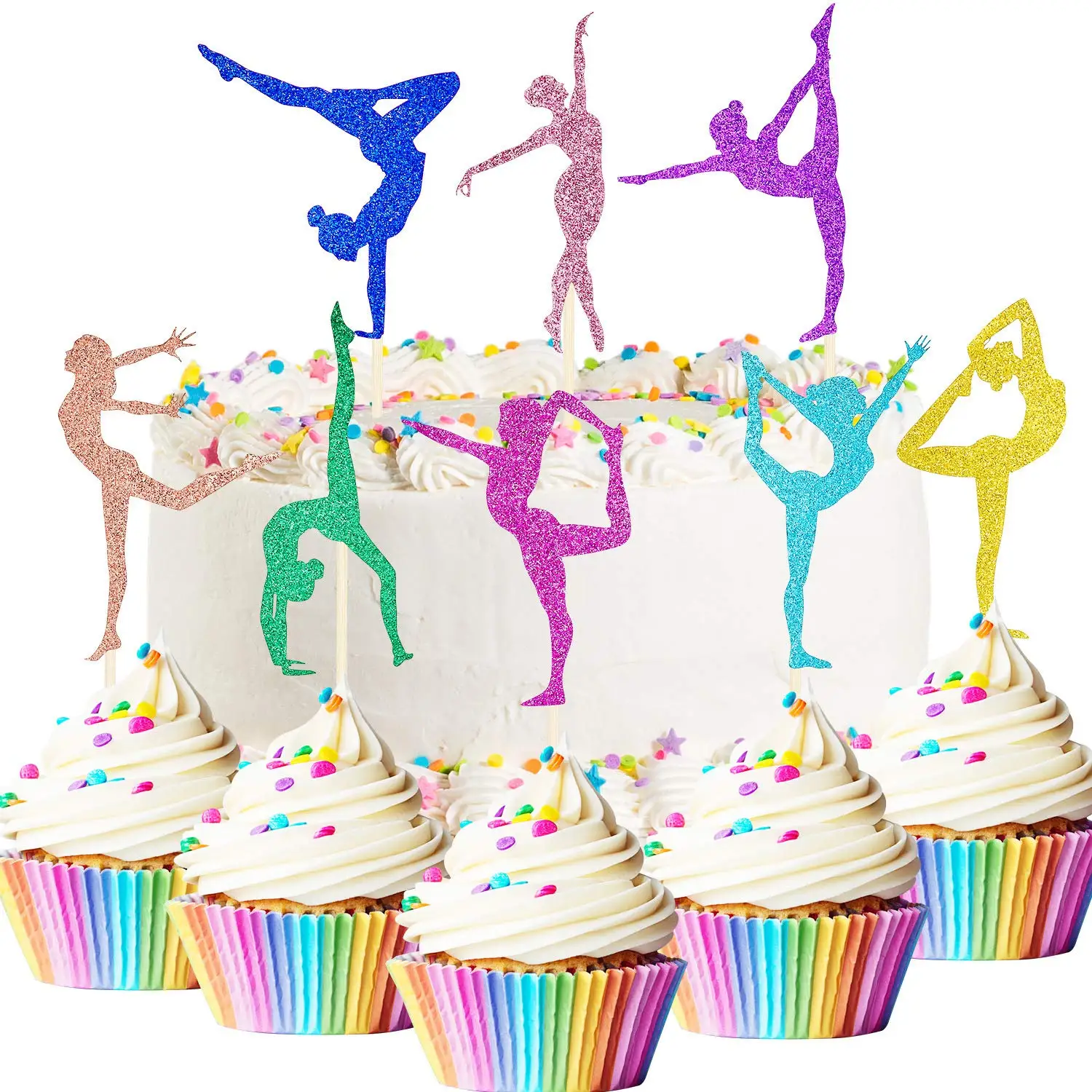 16/24Pcs Gymnastik Kuchen Topper Gymnastik Party Favors Turnerin Mädchen Cupcake Topper Gym Themen Geburtstag Kuchen Dekoration Lieferungen – Detail 6