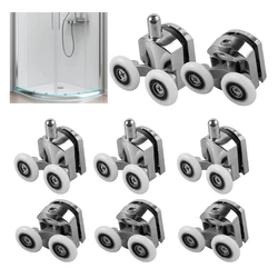 8/16Pcs 23mm Curved Shower Door Rollers Aluminum Alloy Top and Bottom Shower Glass Replacement Door Wheel Quiet Door Attachment