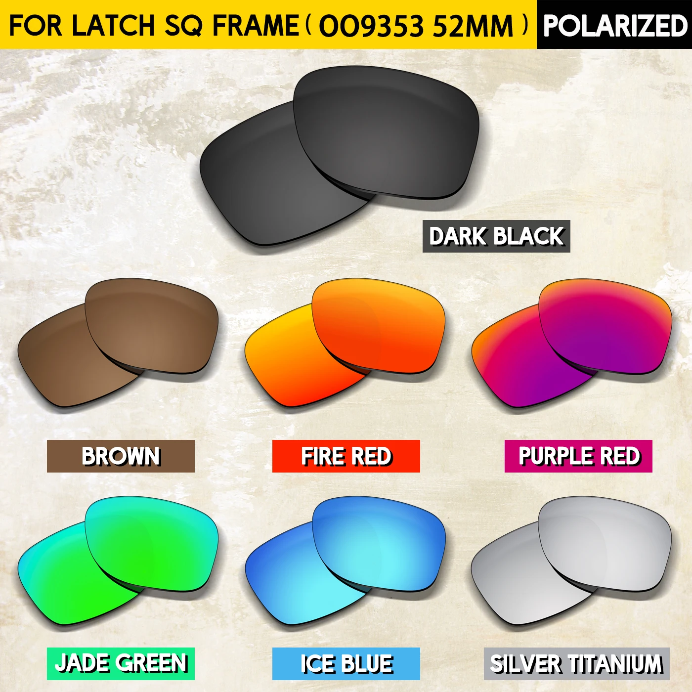 

Polarized Replacement Lenses for Oakley Latch SQ OO9353 52mm Sunglasses - Multiple Choice