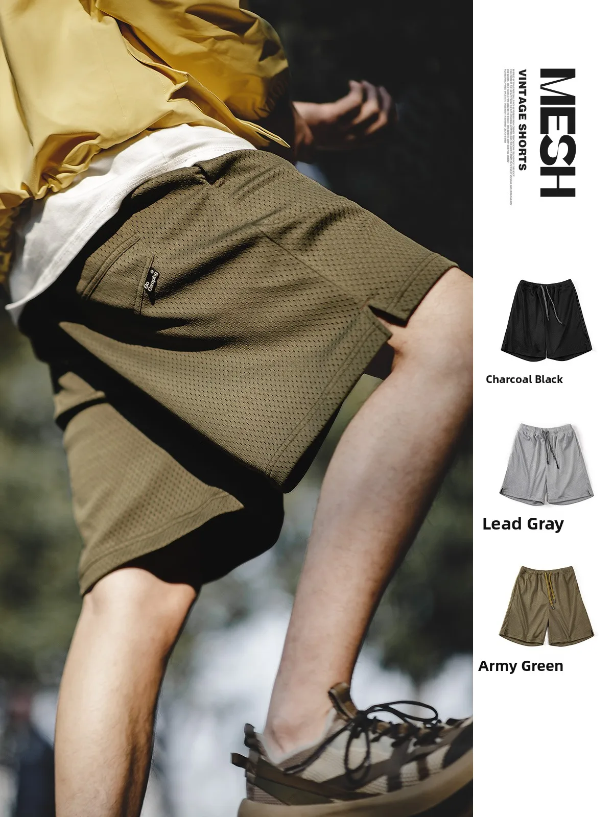 

Maden Breathable Outdoor Baskeall orts Men's Summer Qui Dry Five-Quarter Length Straight Leg Casual Pants Polyester Fiber